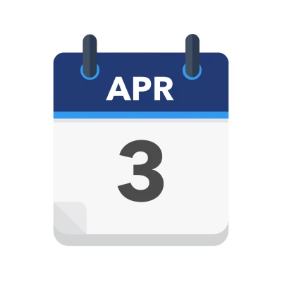 Calendar icon showing 3rd April