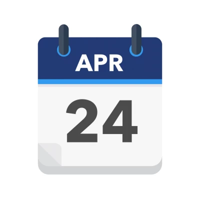 Calendar icon showing 24th April