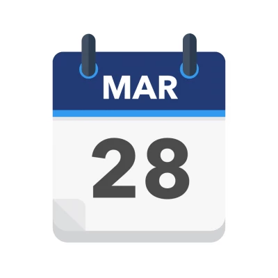 Calendar icon showing 28th March