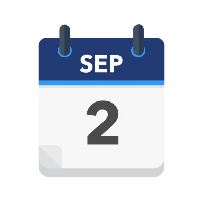 Calendar icon showing 2nd September