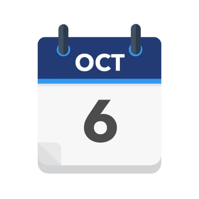Calendar icon showing 6th October