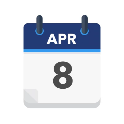 Calendar icon showing 8th April