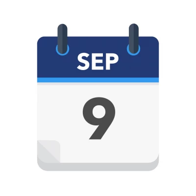 Calendar icon showing 9th September