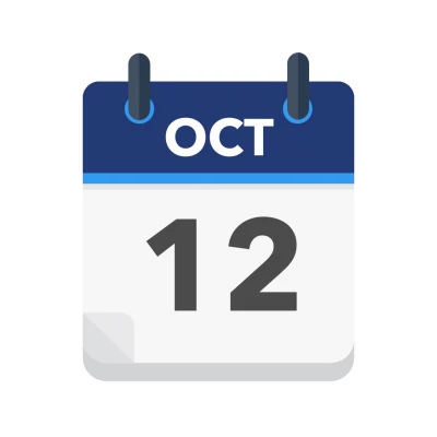 Calendar icon showing 12th October