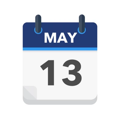 Calendar icon showing 13th May