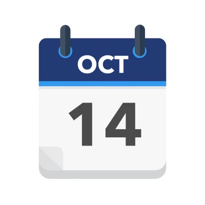 Calendar icon showing 14th October