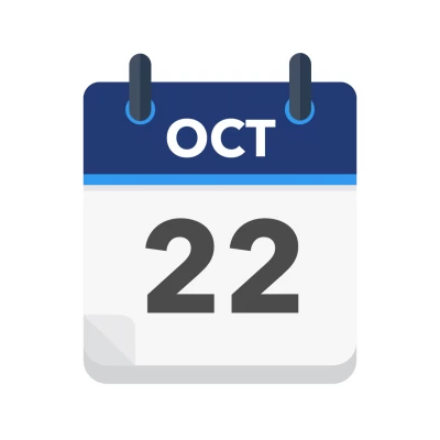 Calendar icon showing 22nd October