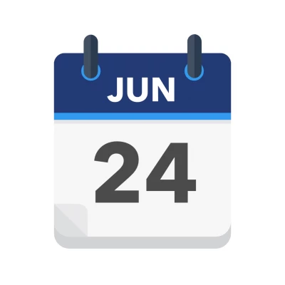 Calendar icon showing 24th June
