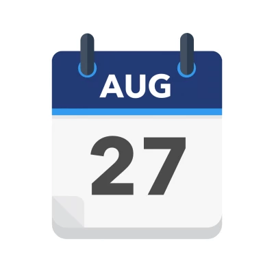 Calendar icon showing 27th August