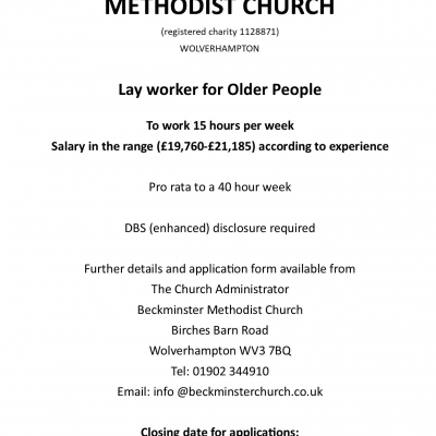 Beckminster Church Job Advert